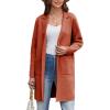imageGRACE KARIN Womens 2024 Fashion Open Front Long Cardigan Sweaters Long Sleeve Lapel knit Sweater Jacket with PocketsOrange Red