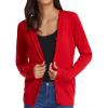 imageGRACE KARIN Womens Long Sleeve Button Down Vee Neck Classic Sweater Knit CardiganClassic Red