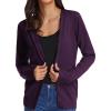 imageGRACE KARIN Womens Long Sleeve Button Down Vee Neck Classic Sweater Knit CardiganDark Purple