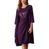 imageGRACE KARIN Womens Sequin Dress Two Piece Mother of The Bride Dresses with Jacket Lace Formal Wedding Guest DressPurple