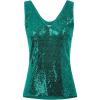 imageGRACE KARIN Womens Sleeveless Sparkle Sequin Tops VNeck Cami Sexy Club Tank TopGreen2