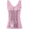 imageGRACE KARIN Womens Sleeveless Sparkle Sequin Tops VNeck Cami Sexy Club Tank TopPink