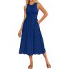 imageGRACE KARIN Womens Summer Sleeveless Tank Dress A Line Midi Dress Eyelet Crewneck Casual Holiday Dress with PocketsRoyal Blue