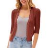 imageGRACE KARIN Womens Sweater Cropped Cardigan Knit Shrugs for Dresses Tops Button Down Lightweight SoftRust