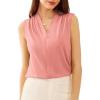 imageGRACE KARIN Womens V Neck Tank Top Summer Pleated Sleeveless Basic Casual Camisole BlouseLight Pink