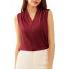 imageGRACE KARIN Womens V Neck Tank Top Summer Pleated Sleeveless Basic Casual Camisole BlouseWine