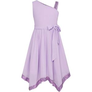 imageGRACE KARIN Girls Summer Dress One Shoulder Party Formal Birthday Midi Dress 512YPurple