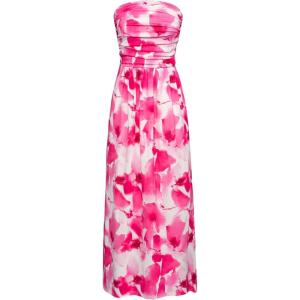 imageGRACE KARIN Women Strapless Casual Loose Ruched Long Maxi Dress with PocketsPink Flower