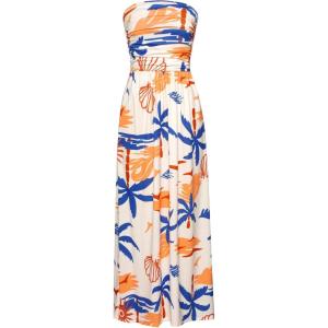 imageGRACE KARIN Women Strapless Casual Loose Ruched Long Maxi Dress with PocketsVacation Beach Floral