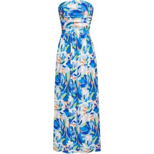 imageGRACE KARIN Women Strapless Casual Loose Ruched Long Maxi Dress with PocketsWatercolor Flowers