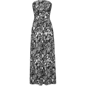 imageGRACE KARIN Women Strapless Casual Loose Ruched Long Maxi Dress with PocketsWhiteblack