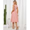 imageGRACE KARIN 2025 Womens Dress Summer Sleeveless Casual Vacation Embroidered Midi Dress with PocketsLight Pink