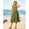 imageGRACE KARIN 2025 Womens Dress Summer Sleeveless Casual Vacation Embroidered Midi Dress with PocketsMatcha Green