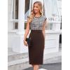 imageGRACE KARIN Women Wear to Work Dress Crew Neck Sleeveless Bodycon Business Pencil DressesBrown