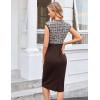 imageGRACE KARIN Women Wear to Work Dress Crew Neck Sleeveless Bodycon Business Pencil DressesBrown