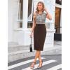 imageGRACE KARIN Women Wear to Work Dress Crew Neck Sleeveless Bodycon Business Pencil DressesBrown
