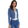 imageGRACE KARIN Womens Open Front Knit Cropped Bolero Shrug Cardigan Sweater Long Sleeve S4XLDark Blue