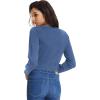 imageGRACE KARIN Womens Open Front Knit Cropped Bolero Shrug Cardigan Sweater Long Sleeve S4XLDark Blue