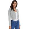 imageGRACE KARIN Womens Open Front Knit Cropped Bolero Shrug Cardigan Sweater Long Sleeve S4XLLight Gray