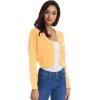 imageGRACE KARIN Womens Open Front Knit Cropped Bolero Shrug Cardigan Sweater Long Sleeve S4XLLight Yellow