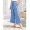 imageGRACE KARIN Womens Summer Wide Leg Pants High Waisted Palazzo Pants Caual Flowy Beach Trousers with PocketsBlue