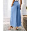 imageGRACE KARIN Womens Summer Wide Leg Pants High Waisted Palazzo Pants Caual Flowy Beach Trousers with PocketsBlue