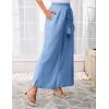 imageGRACE KARIN Womens Summer Wide Leg Pants High Waisted Palazzo Pants Caual Flowy Beach Trousers with PocketsBlue