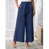 imageGRACE KARIN Womens Summer Wide Leg Pants High Waisted Palazzo Pants Caual Flowy Beach Trousers with PocketsNavy