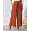 imageGRACE KARIN Womens Summer Wide Leg Pants High Waisted Palazzo Pants Caual Flowy Beach Trousers with PocketsRust Red