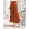 imageGRACE KARIN Womens Summer Wide Leg Pants High Waisted Palazzo Pants Caual Flowy Beach Trousers with PocketsRust Red