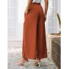 imageGRACE KARIN Womens Summer Wide Leg Pants High Waisted Palazzo Pants Caual Flowy Beach Trousers with PocketsRust Red