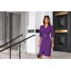 imageGRACE KARIN Womens Work Dress 34 Sleeve V Neck Bodycon Sheath Dress Zipper Up Office Business Dresses with BeltPurple