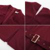 imageGRACE KARIN Womens Work Dress 34 Sleeve V Neck Bodycon Sheath Dress Zipper Up Office Business Dresses with BeltWine Red