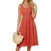 imageGRACE KARIN 2025 Womens Dress Summer Sleeveless Casual Vacation Embroidered Midi Dress with PocketsCoral Red