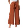 imageGRACE KARIN Womens Summer Wide Leg Pants High Waisted Palazzo Pants Caual Flowy Beach Trousers with PocketsRust Red