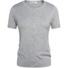 imageWomens Short Sleeve Cardigan Crewneck Basic Casual Button Down Knit Soft SweaterLight Gray