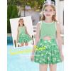 imageGRACE KARIN Girls One Piece Swimsuit Cutout High Waisted Tie Knot 2 Piece Bathing Suit with Bikini Kids SwimwearGreendaisy