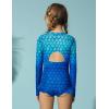 imageGRACE KARIN Girls One Piece Swimsuits Long Sleeve Bathing Suits Swimwear 514YBlue Fish Scale