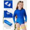 imageGRACE KARIN Girls One Piece Swimsuits Long Sleeve Bathing Suits Swimwear 514YBlue Gradient