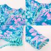 imageGRACE KARIN Girls One Piece Swimsuits Long Sleeve Bathing Suits Swimwear 514YBlue Pink Floral
