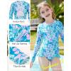 imageGRACE KARIN Girls One Piece Swimsuits Long Sleeve Bathing Suits Swimwear 514YBlue Pink Floral