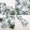 imageGRACE KARIN Girls One Piece Swimsuits Long Sleeve Bathing Suits Swimwear 514YGreen Coconut Tree