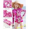 imageGRACE KARIN Girls One Piece Swimsuits Long Sleeve Bathing Suits Swimwear 514YHot Pink Floral