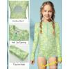 imageGRACE KARIN Girls One Piece Swimsuits Long Sleeve Bathing Suits Swimwear 514YLight Green Daisy