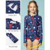 imageGRACE KARIN Girls One Piece Swimsuits Long Sleeve Bathing Suits Swimwear 514YNavy Blue Stars