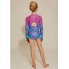 imageGRACE KARIN Girls One Piece Swimsuits Long Sleeve Bathing Suits Swimwear 514YPink Purple Fish Scale