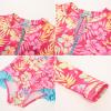 imageGRACE KARIN Girls One Piece Swimsuits Long Sleeve Bathing Suits Swimwear 514YPink Yellow Floral