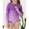 imageGRACE KARIN Girls One Piece Swimsuits Long Sleeve Bathing Suits Swimwear 514YPurple Gradient