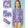 imageGRACE KARIN Girls One Piece Swimsuits Long Sleeve Bathing Suits Swimwear 514YRed Blue Fish Scale