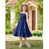 imageGRACE KARIN Girls Summer Dress Spaghetti Strap Midi Casual Sundress Sleeveless Party Elegant Dress 512YNavy Blue
